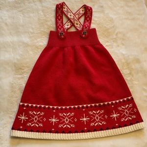 Hanna Andersson Red Fair Isle Snowflake Dress, Size 3T